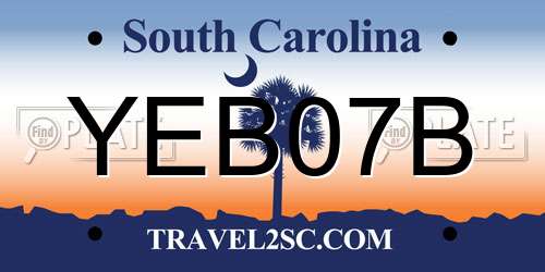 YEB07B South Carolina License Plate