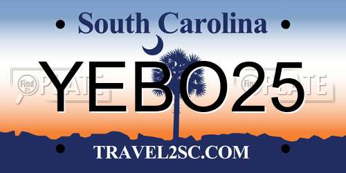YEBO25 South Carolina License Plate