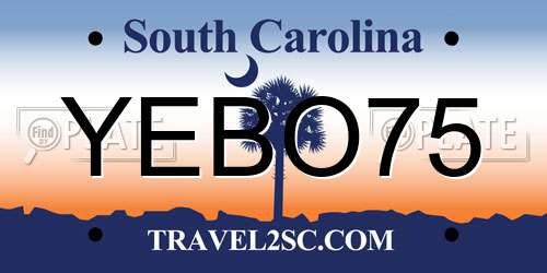 YEBO75 South Carolina License Plate