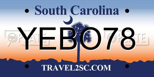 YEBO78 South Carolina License Plate