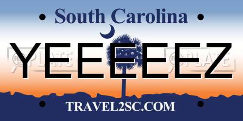YEEEEEZ South Carolina License Plate