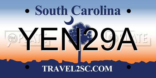 YEN29A South Carolina License Plate