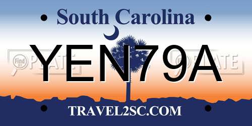 YEN79A South Carolina License Plate