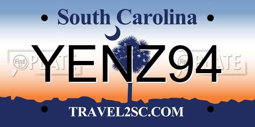 YENZ94 South Carolina License Plate