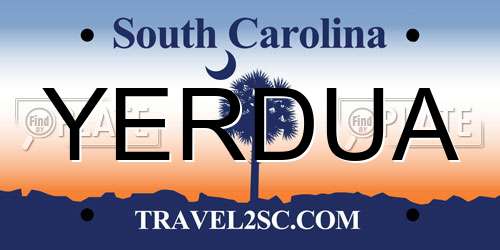 YERDUA South Carolina License Plate