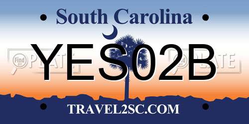 YES02B South Carolina License Plate