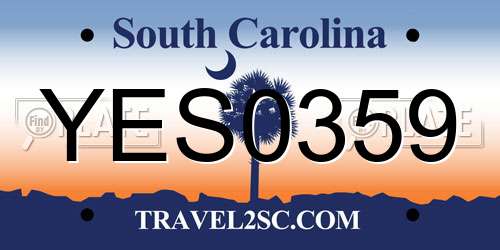 YES0359 South Carolina License Plate