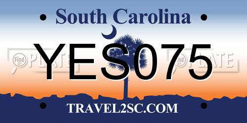 YES075 South Carolina License Plate