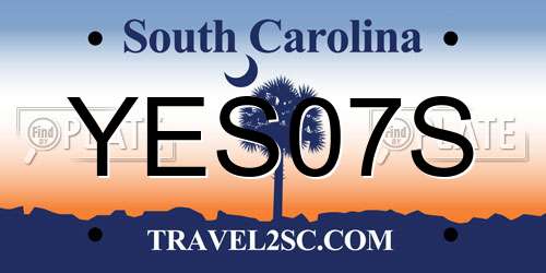 YES07S South Carolina License Plate