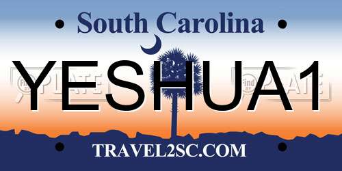YESHUA1 South Carolina License Plate