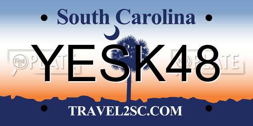 YESK48 South Carolina License Plate