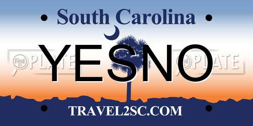 YESNO South Carolina License Plate