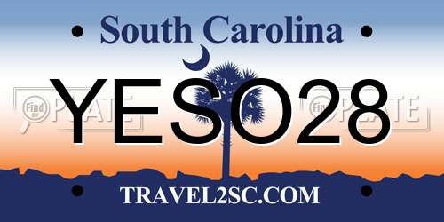 YESO28 South Carolina License Plate