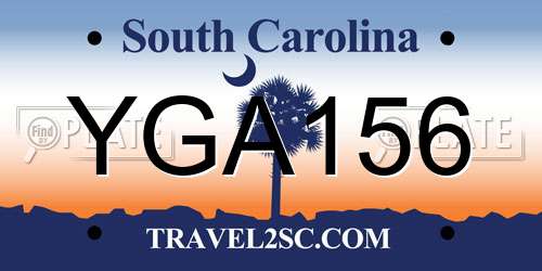 YGA156 South Carolina License Plate