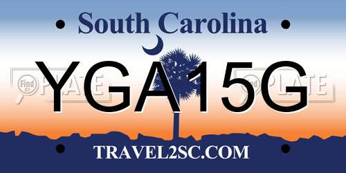 YGA15G South Carolina License Plate