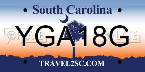 YGA18G South Carolina License Plate