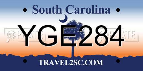 YGE284 South Carolina License Plate