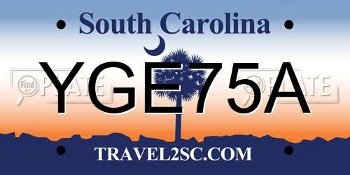 YGE75A South Carolina License Plate