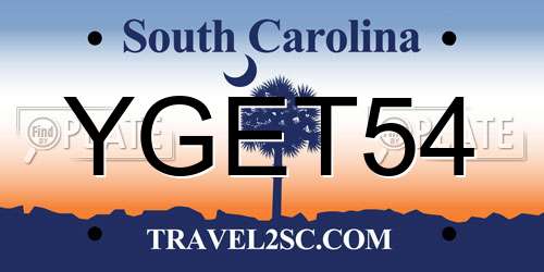 YGET54 South Carolina License Plate