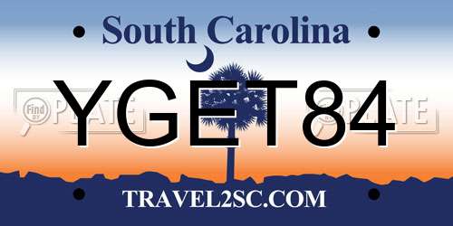YGET84 South Carolina License Plate