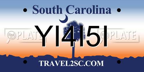 YI4I5I South Carolina License Plate