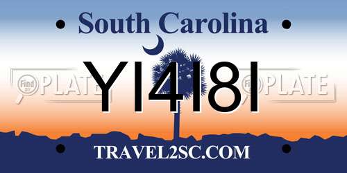 YI4I8I South Carolina License Plate