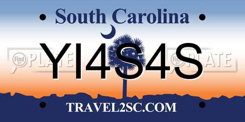 YI4S4S South Carolina License Plate