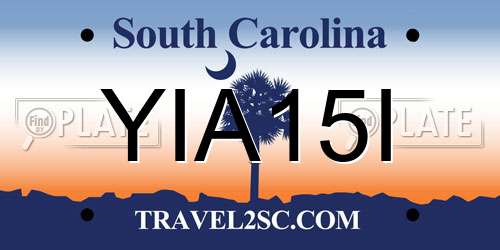 YIA15I South Carolina License Plate