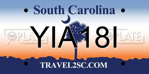 YIA18I South Carolina License Plate