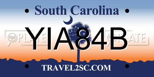 YIA84B South Carolina License Plate
