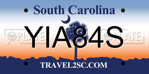 YIA84S South Carolina License Plate