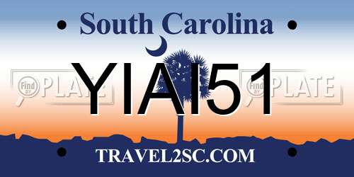 YIAI51 South Carolina License Plate