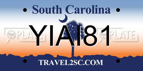 YIAI81 South Carolina License Plate