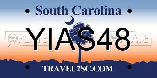 YIAS48 South Carolina License Plate