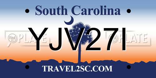 YJV27I South Carolina License Plate