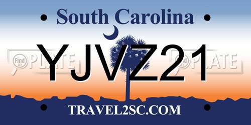 YJVZ21 South Carolina License Plate