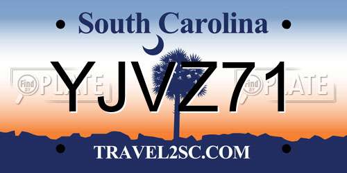 YJVZ71 South Carolina License Plate