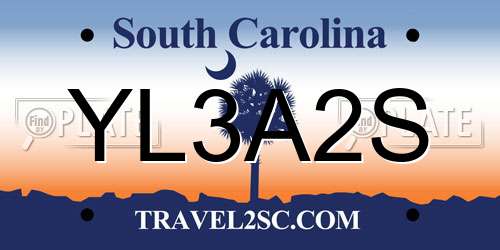 YL3A2S South Carolina License Plate