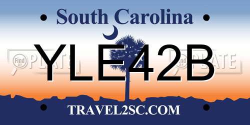 YLE42B South Carolina License Plate