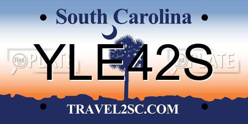 YLE42S South Carolina License Plate