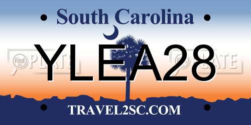 YLEA28 South Carolina License Plate