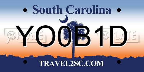 YO0B1D South Carolina License Plate