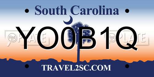 YO0B1Q South Carolina License Plate