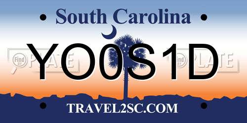 YO0S1D South Carolina License Plate