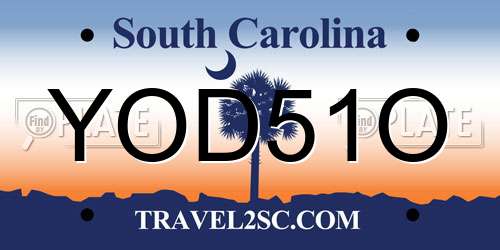 YOD51O South Carolina License Plate