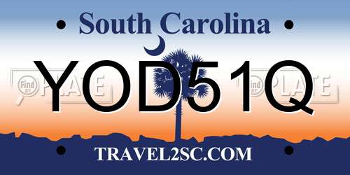 YOD51Q South Carolina License Plate