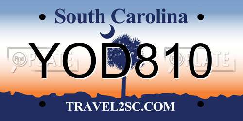 YOD810 South Carolina License Plate
