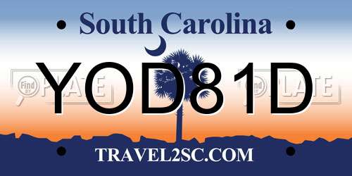 YOD81D South Carolina License Plate