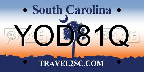 YOD81Q South Carolina License Plate