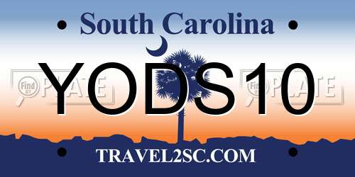 YODS10 South Carolina License Plate